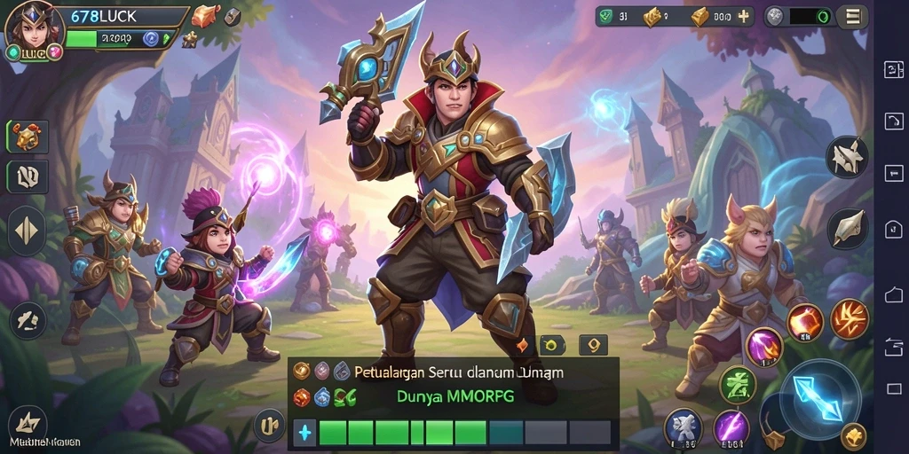 Tangkapan layar gameplay 678LUCK yang menampilkan karakter dan lingkungan fantastis.