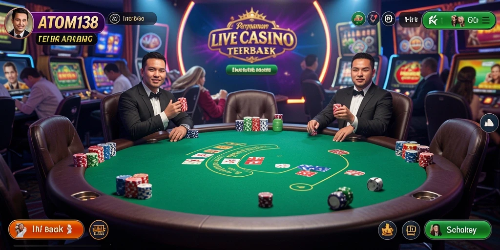 Tampilan menarik dari gameplay Live Casino ATOM138 yang interaktif dan mendebarkan.