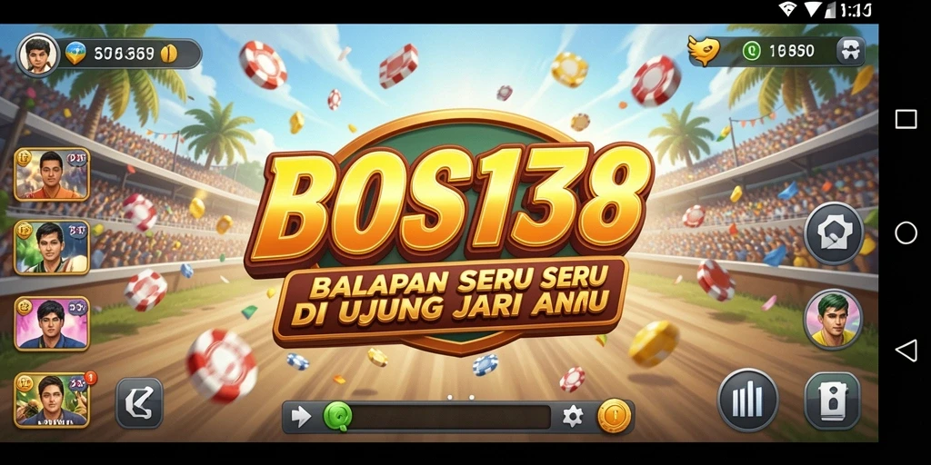 Tangkapan layar utama BOS138 menampilkan aksi balapan yang mendebarkan.