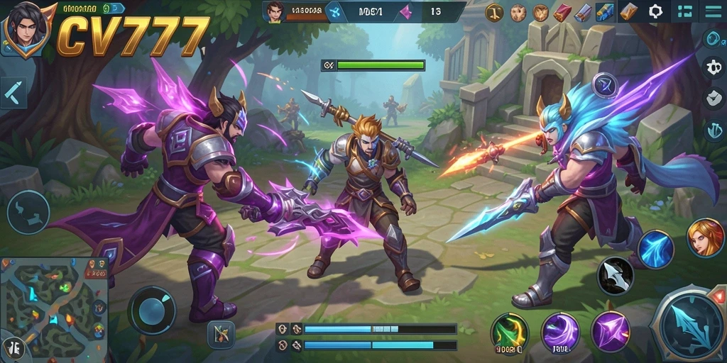Tangkapan layar gameplay <strong>CV777</strong> yang menampilkan pertempuran intens.