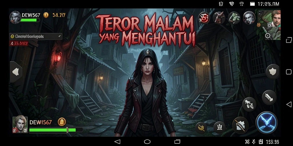 Screenshot gameplay DEWI567 yang menampilkan suasana mencekam dan horor.