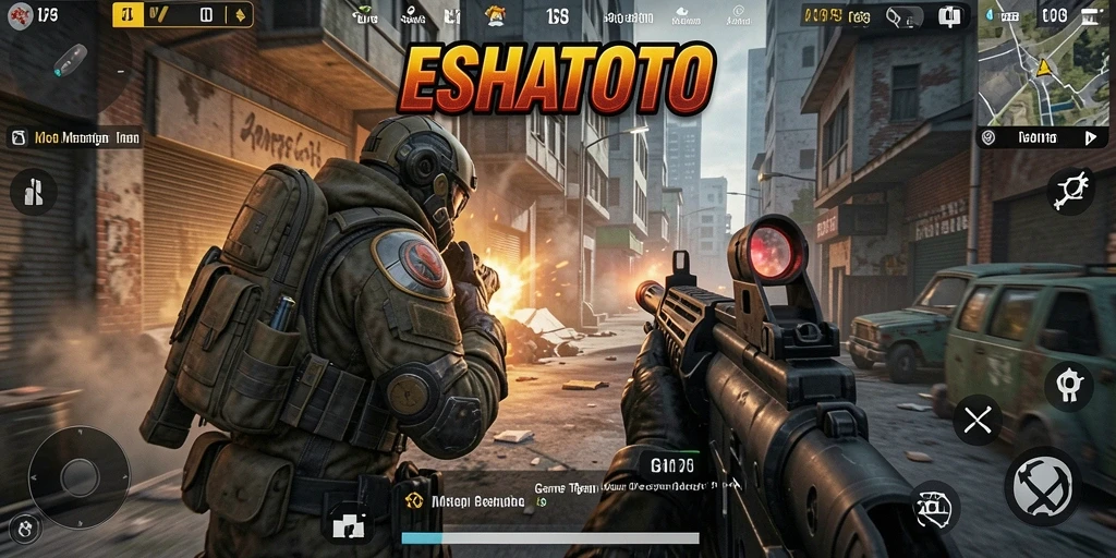 Tampilan gameplay ESHATOTO yang mendebarkan dan penuh aksi.