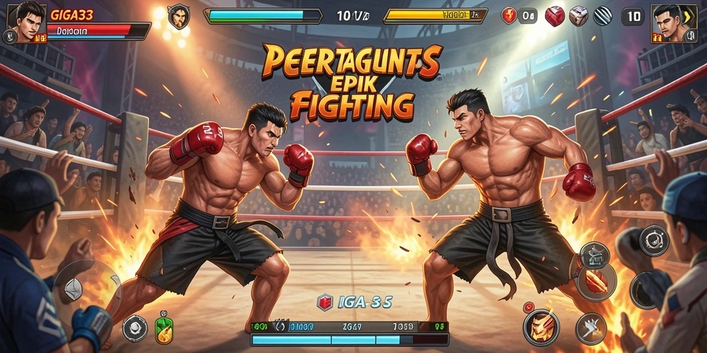 Tampilan gameplay menarik dalam GIGA33 yang menampilkan pertarungan intens.
