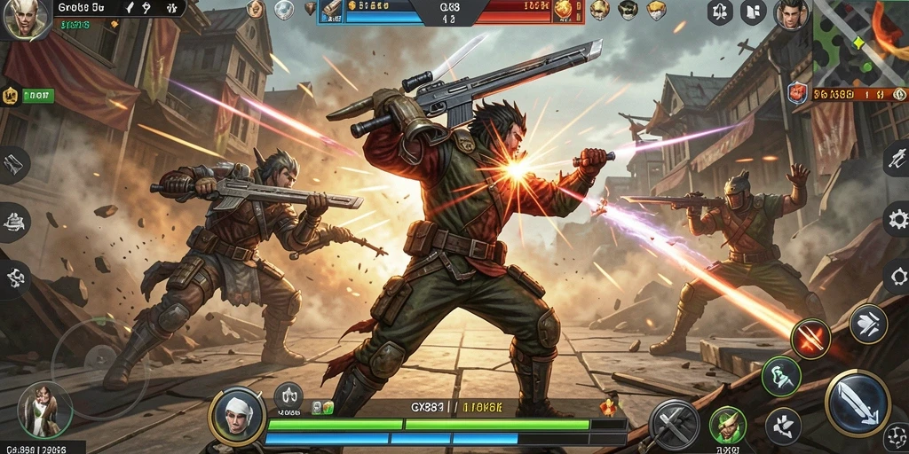 Screenshot gameplay GX88 menunjukkan aksi pertarungan yang mendebarkan.