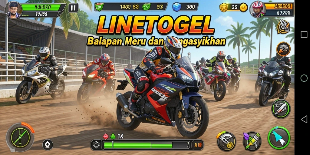 Gameplay balapan motor yang mendebarkan dan seru.