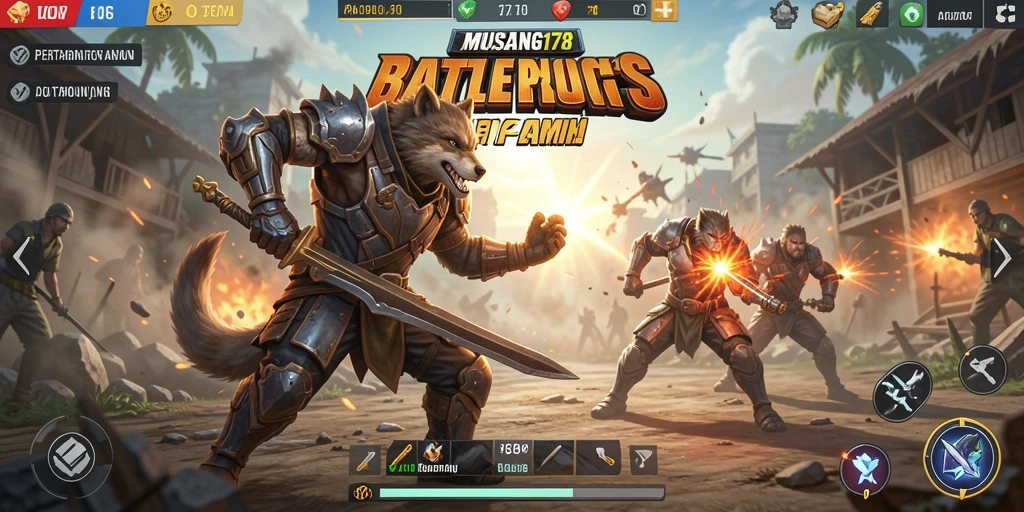 Gameplay seru dan intens dalam MUSANG178 Battle Royale.