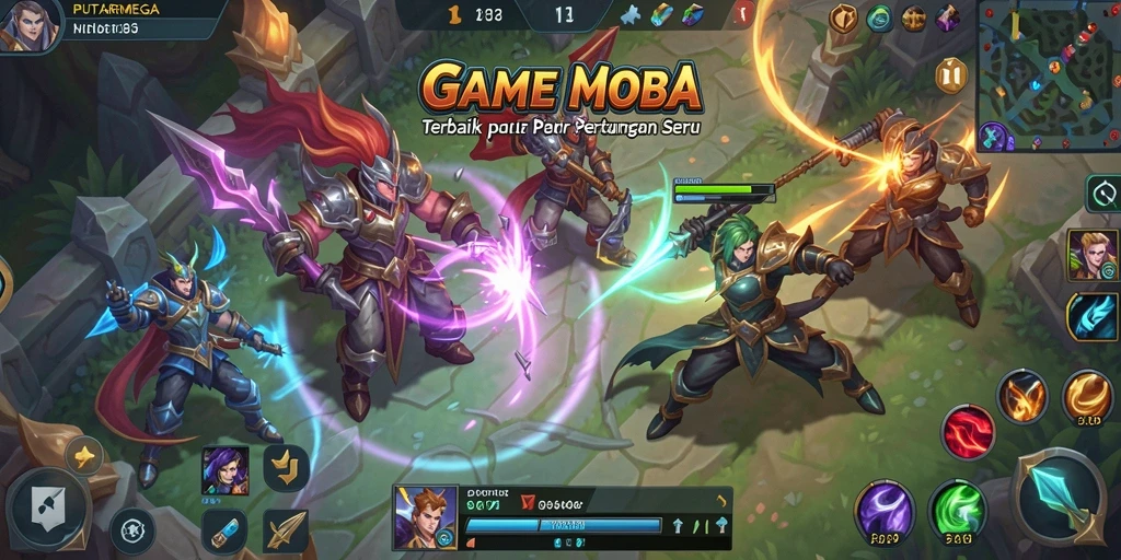 Tangkapan layar gameplay PUTARMEGA menampilkan pertarungan seru antara pemain.