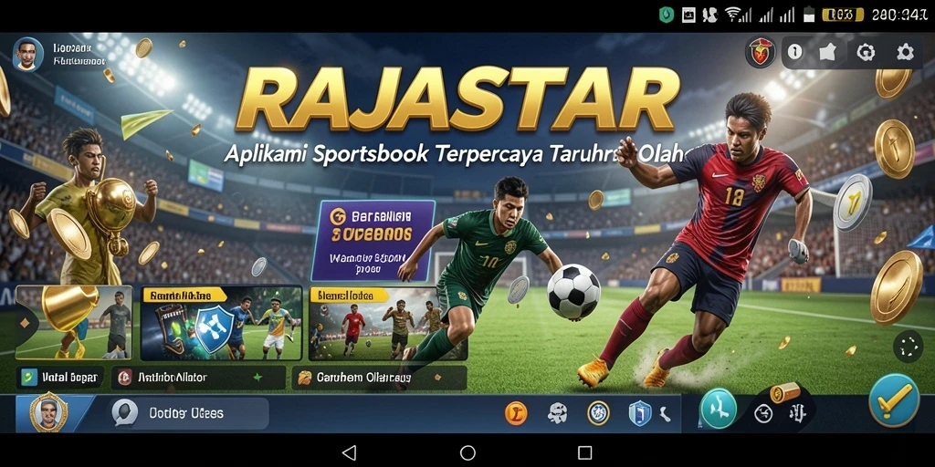 Tampilan menarik dari aplikasi RAJASTAR dengan berbagai pilihan taruhan.