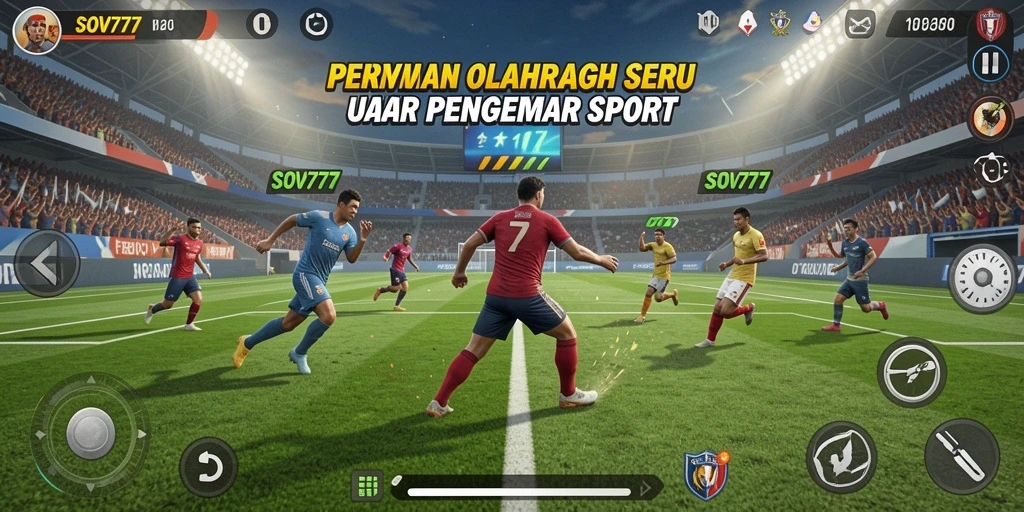 Tampilan gameplay seru dalam SOV777, menampilkan momen pertandingan yang mendebarkan.