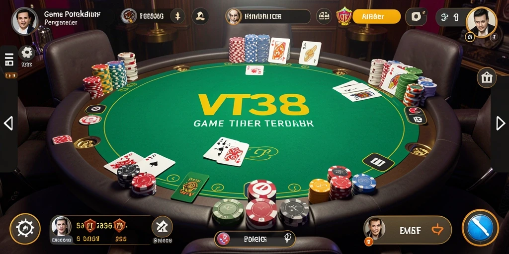 Tampilan aksi seru dalam permainan poker VT38.